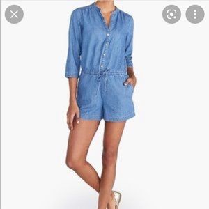 J Crew factory 3/4 sleeve Denim Romper